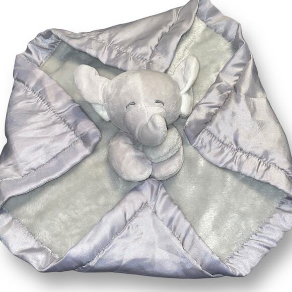 Carters Lovey Baby Elephant Security Blanket Stitched Eyes Plush Shower Gift 14" - Picture 7 of 10